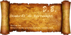 Dombrádi Bernadett névjegykártya