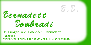 bernadett dombradi business card