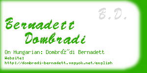 bernadett dombradi business card